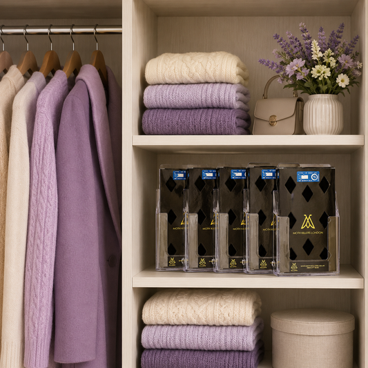 5 Clothes Moth Pheromone Boxes & 5 Holders Kit