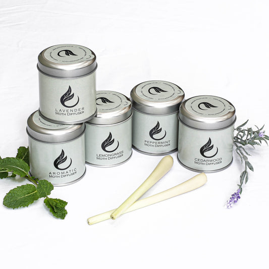 5 essential oil  moth repellent diffusers for wardrobes peppermint lemongrass lavender cedarwood with lavender mint and lemongrass plants